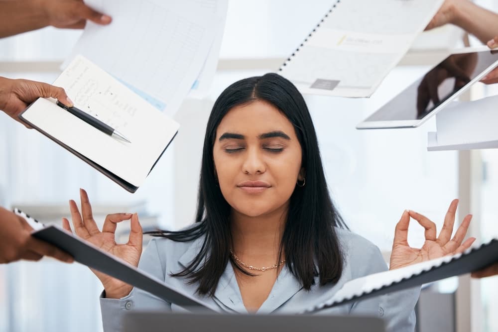 Woman Calm at Office