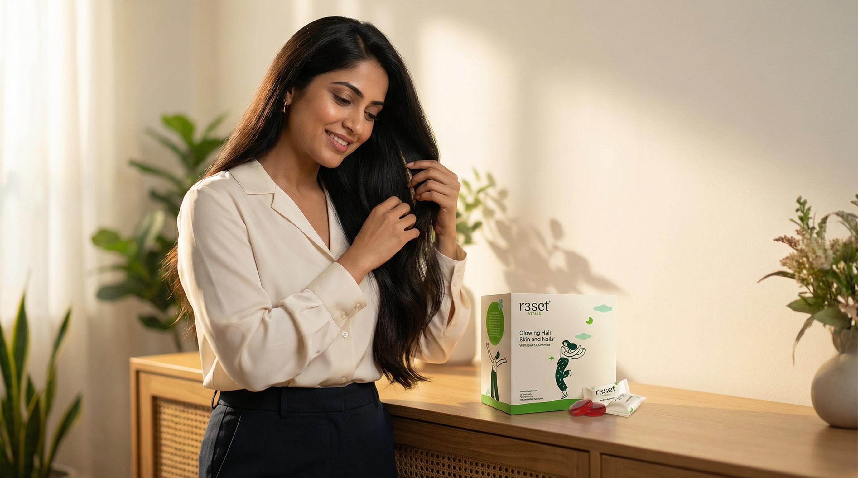 Reset biotin gummies for hair, skin, and nail support