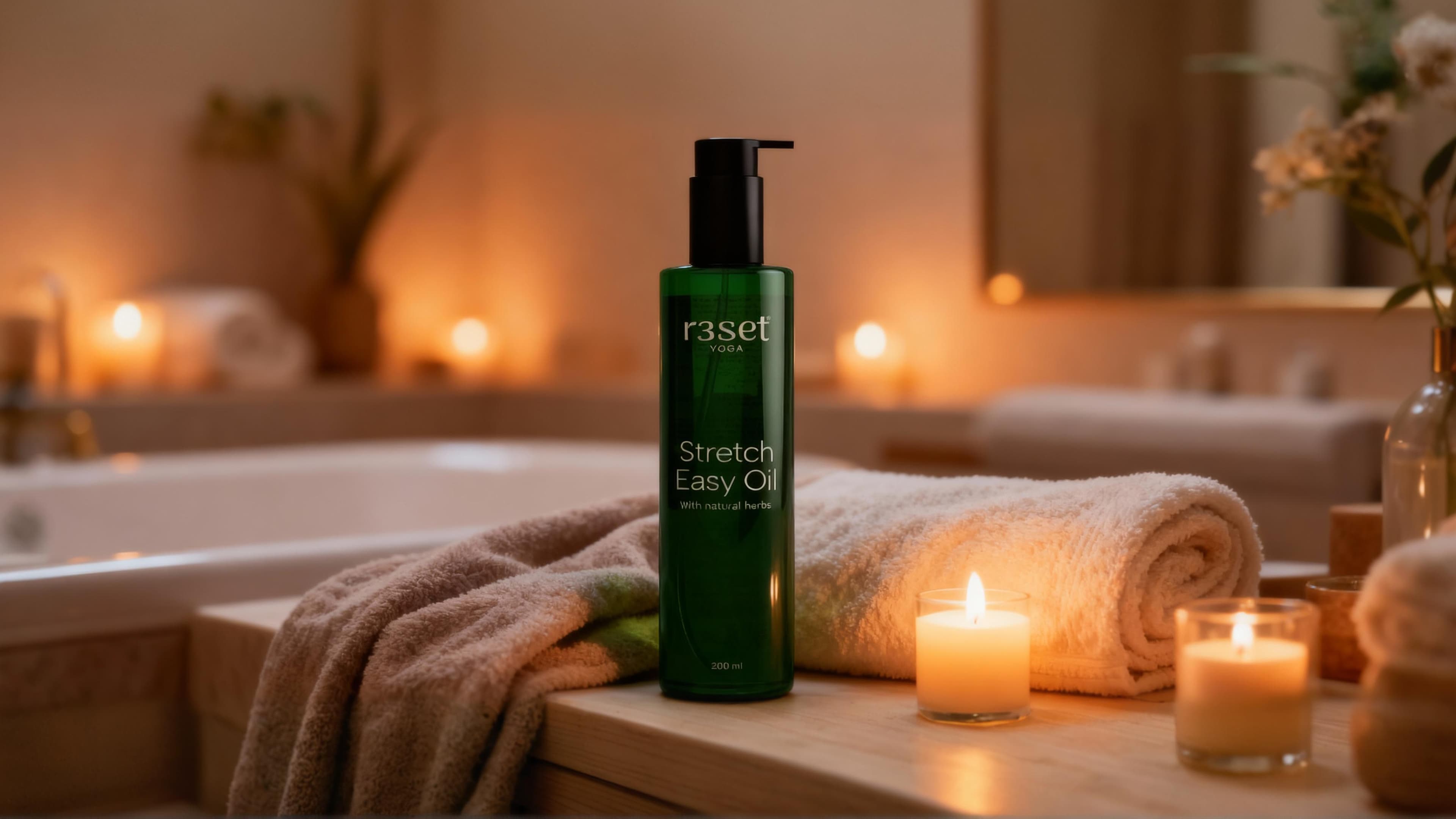 Reset yoga oil for easy stretching and flexibility