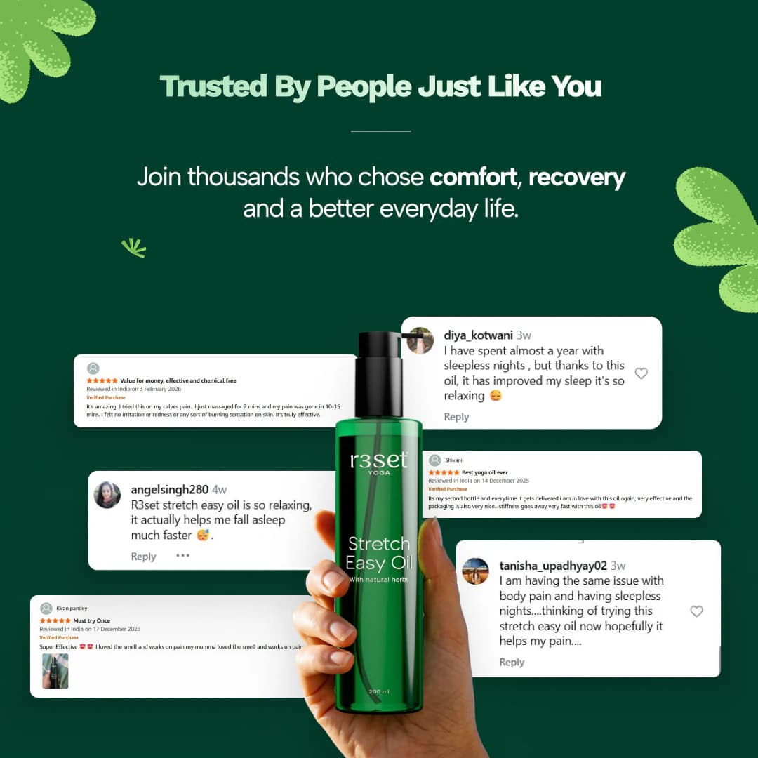 Real user testimonial for yoga oil