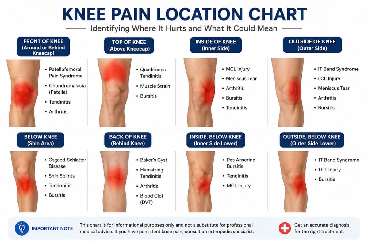 knee pain location chart